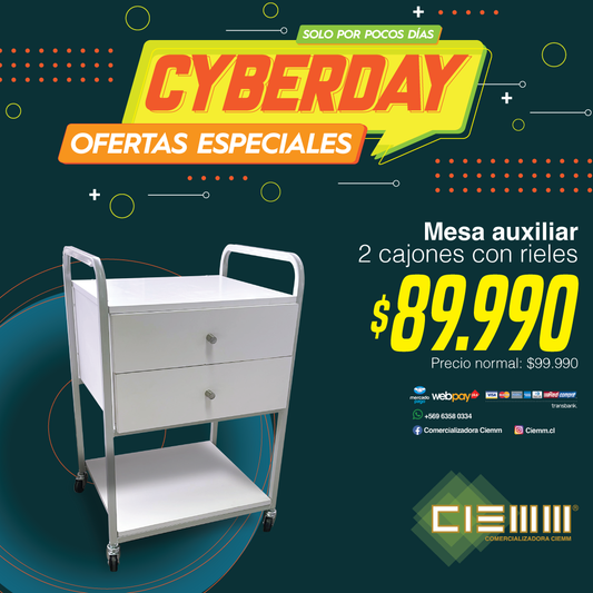 Mesa Axiliar dos Cajones (con llave)