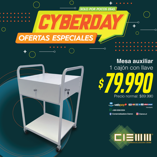 Mesa Auxiliar un Cajón (con llave)